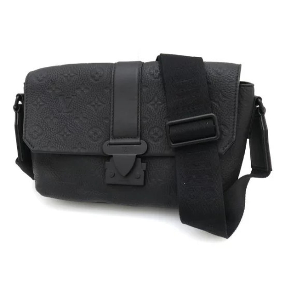 Louis Vuitton Taurillon Cape Messenger Crossbody Bag Leather Black